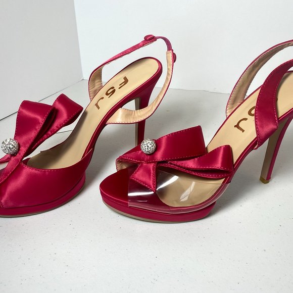 FSJ Women's open-toe high heels, 8.5, used once, stiletto, slingback - Picture 2 of 12